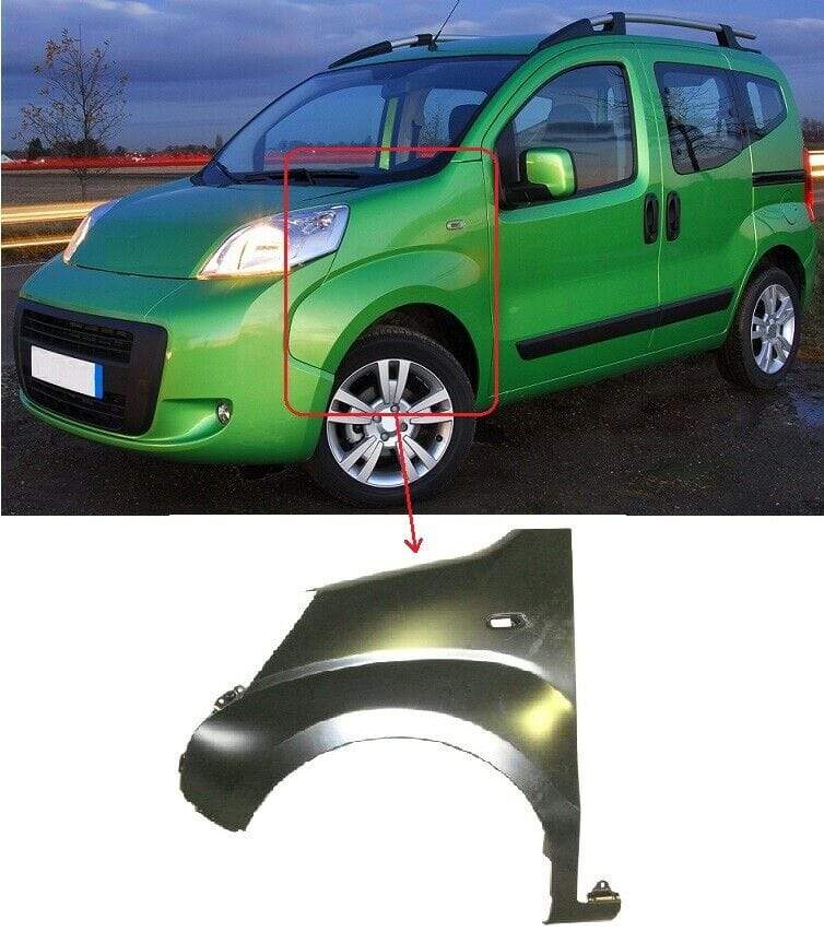 FT5135D Fiat Qubo 2009- Front Wing Primed W/Indicator Lamp Hole W/O Moulding Hole N/S