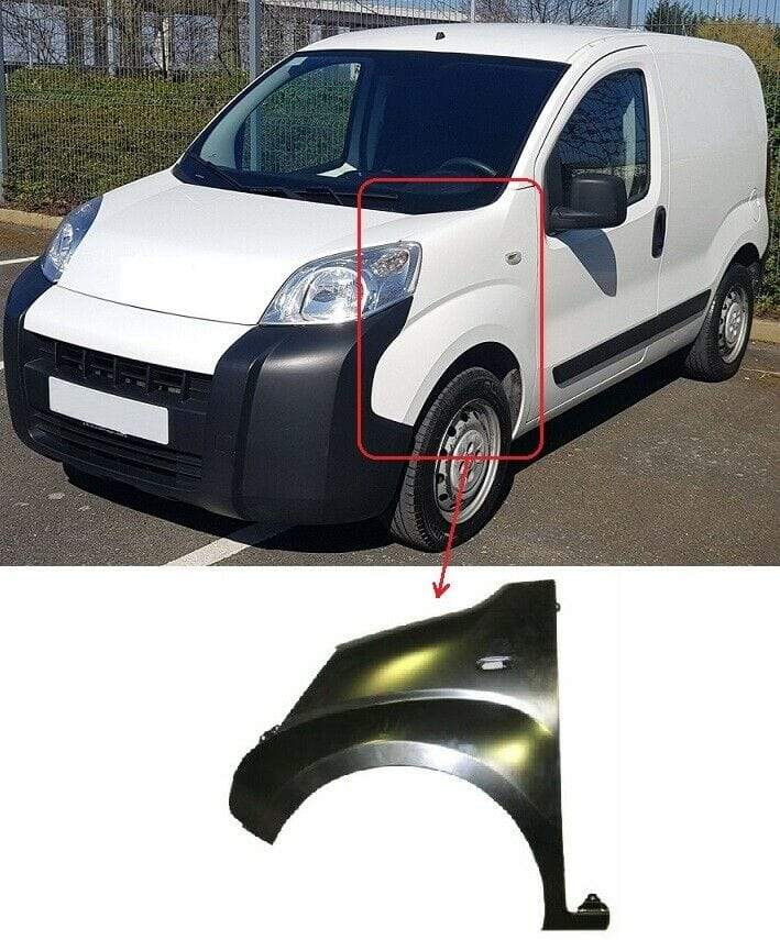 FT5135F Peugeot Bipper Van 2008-2017 Front Wing Primed W/Indicator Lamp Hole Left Side