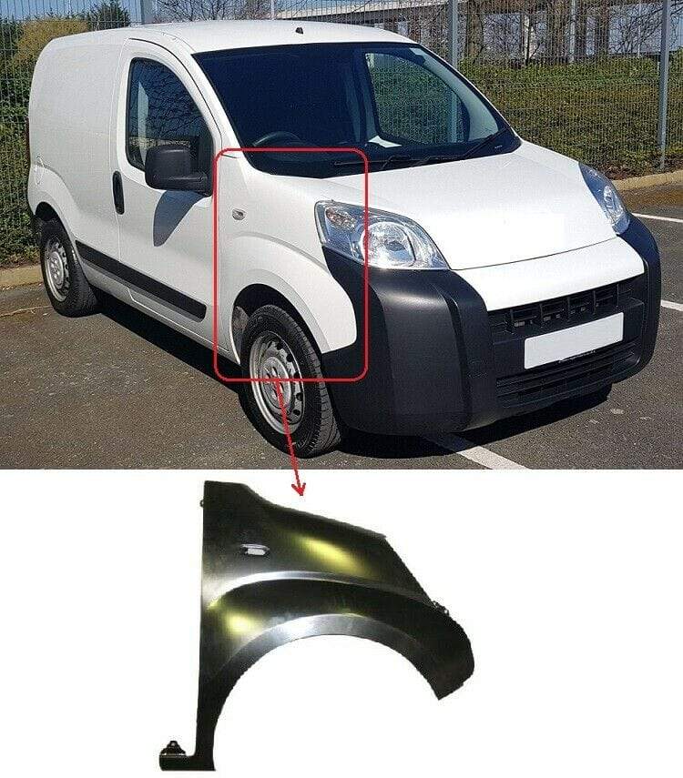 FT5136F Peugeot Bipper Van 2008-2017 Front Wing Primed W/Indicator Lamp Hole Driver Side