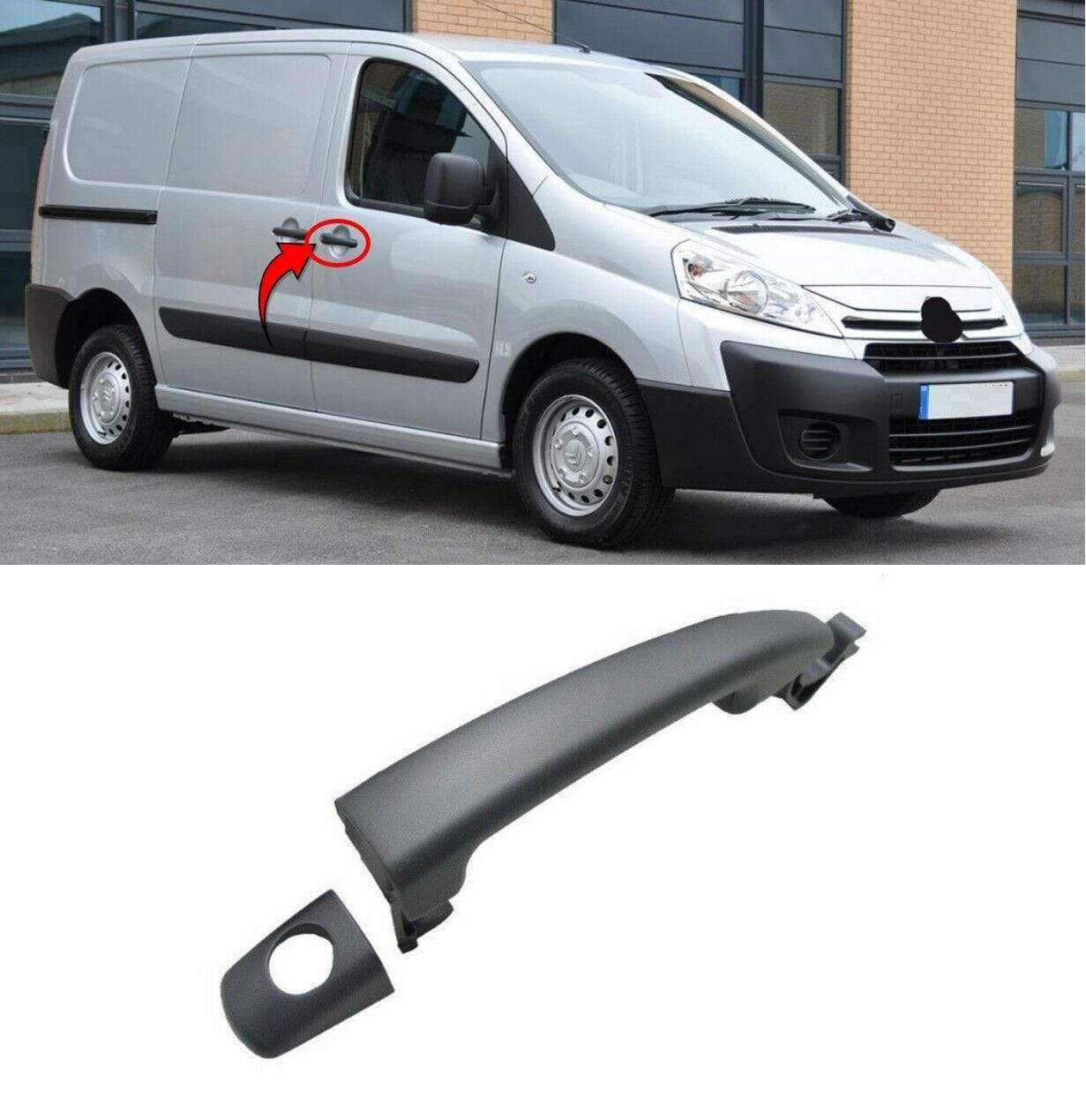 FT5150H Citroen Dispatch 2007-2016 Front Door Handle Outside Primed W/Key Hole Driver