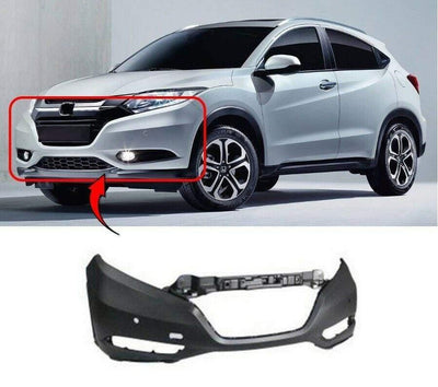 Fits Honda Hr-V 2015- Hrv Front Bumper Primed With Sensor Holes - tradevehicleparts.co.uk
