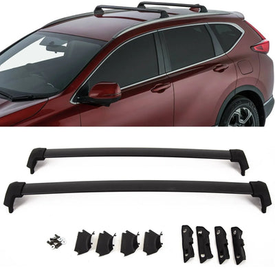 Fits Honda CRV MKIV 4Th Generation 2012-2018 Roof Cross Rails Bars Aluminium Black For Flush Rails - tradevehicleparts.co.uk