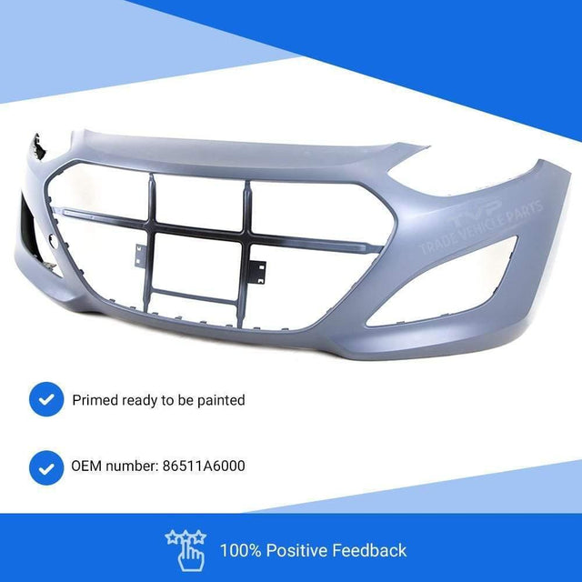 Fits Hyundai I30 5Dr 2012-2017 Front Bumper Primed No Pdc,No Washer Holes - image 3