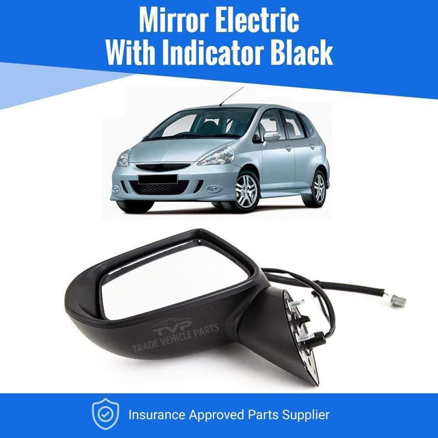 Fits Honda Jazz 2005-2008 Door Wing Mirror Electric W/ Indicator Black Passenger Side - image 2