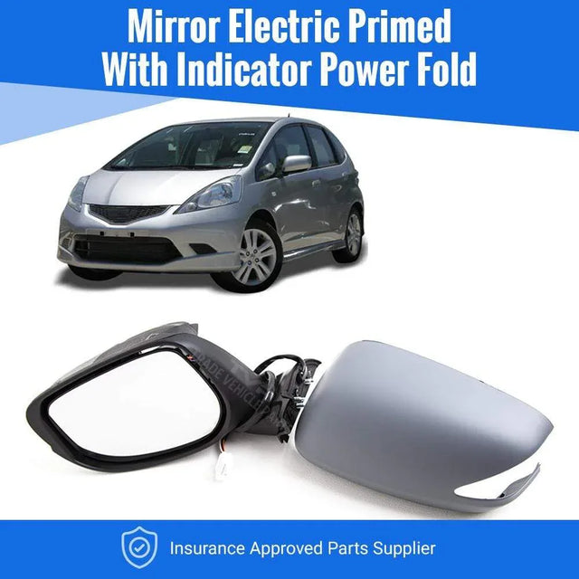Fits Honda Jazz 2008-2015 Door Mirror Electric Primed Indicator Power Fold Passenger Side - image 2
