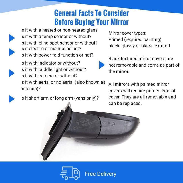 Fits Hyundai I10 2008-2011 Door Wing Mirror Electric Black Driver Side  - image 4