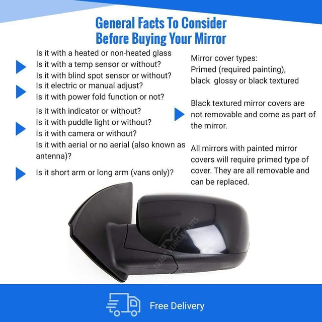 Fits Hyundai I10 2008-2011 Door Wing Mirror Electric Black Passenger Side - image 4