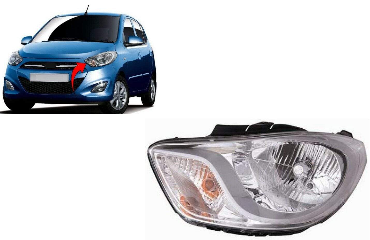 Hyundai I10 2011-2013 Headlight Headlamp Electric With Motor Passenger Side