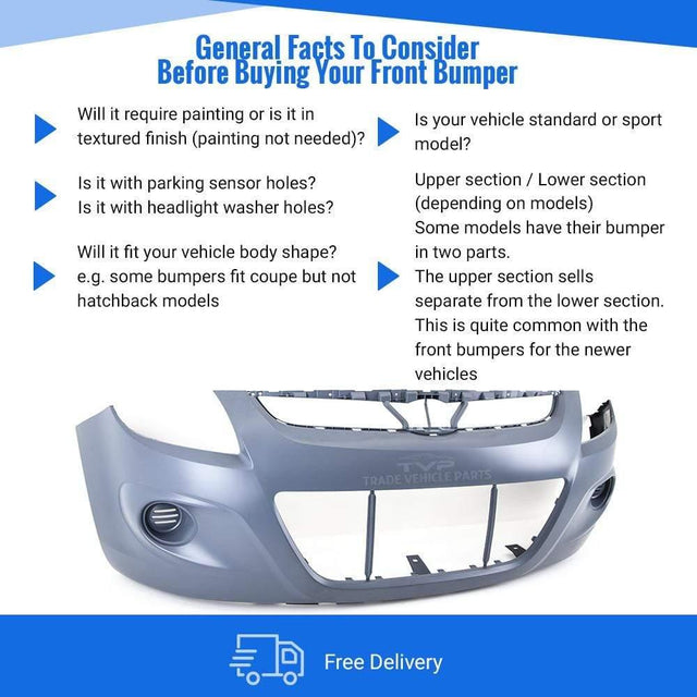 Fits Hyundai I20 2009-2012 Front Bumper Primed No Fog Holes - image 4