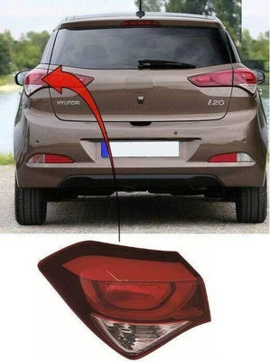 Fits Hyundai I20 5Dr Hatch 2015-2018 Rear Light Lamp Outer Section Passenger Side - tradevehicleparts.co.uk