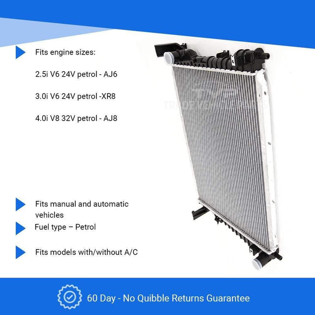 Fits Jaguar S-Type 1998-2007 Radiator (2.5 I V6 24V, 3.0 I V6 24V, 4.0 I V8 32V 4.2 l Supercharged) ( Petrol) ( Man) ( With/Without Ac) - image 3