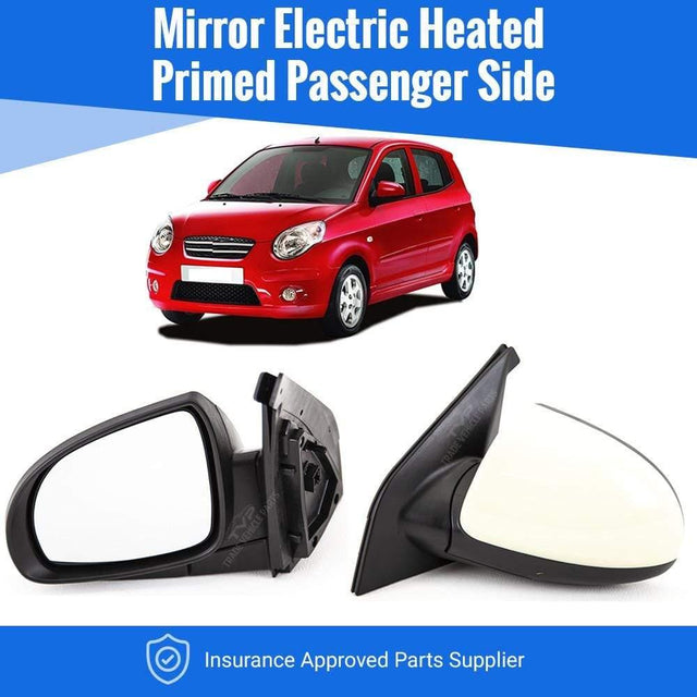 Fits Kia Picanto 2007-2011 Door Wing Mirror Electric Heated Not Primed Passenger Side - image 2