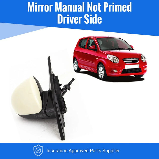 Fits Kia Picanto 2007-2011 Door Wing Mirror Manual Not Primed Driver Side - image 2