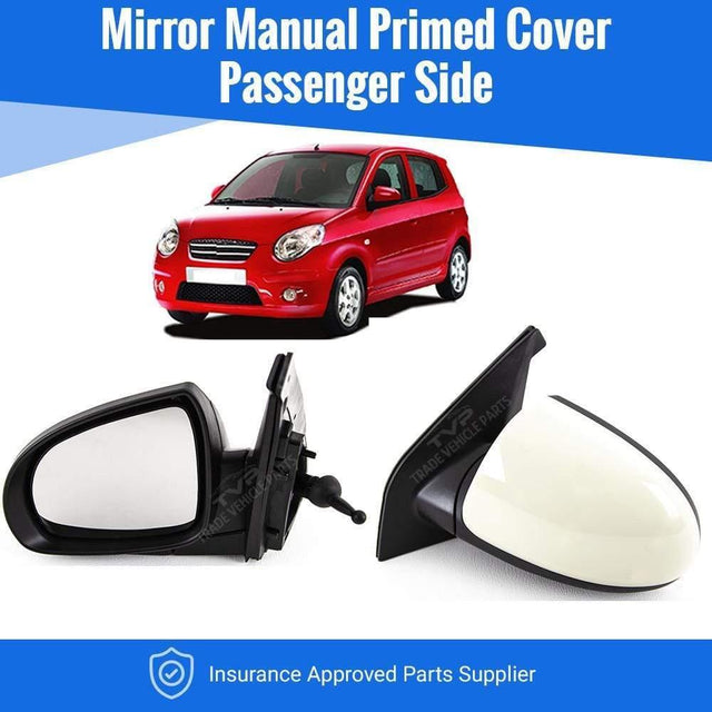 Fits Kia Picanto 2007-2011 Door Wing Mirror Manual Not Primed Passenger Side - image 2