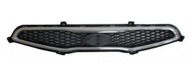 Fits Kia Picanto 2011-2015 Upper Centre Front Bumper Main Grille Chrome Black - tradevehicleparts.co.uk