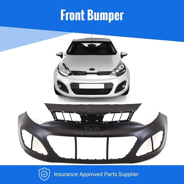 Fits Kia Rio 2011-2015 Front Bumper Primed - image 2