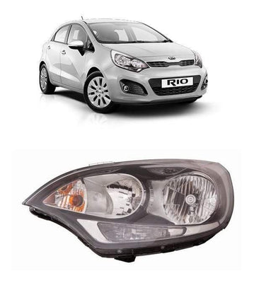 Fits Kia Rio 2011-2015 Headlight Headlamp Halogen Black Type Passenger Side No Motor Included - tradevehicleparts.co.uk
