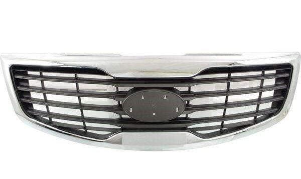Fits Kia Sportage 2010-2016 Front Main Grille Gray With Chrome Moulding