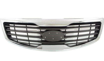Fits Kia Sportage 2010-2016 Front Main Grille Gray With Chrome Moulding - tradevehicleparts.co.uk