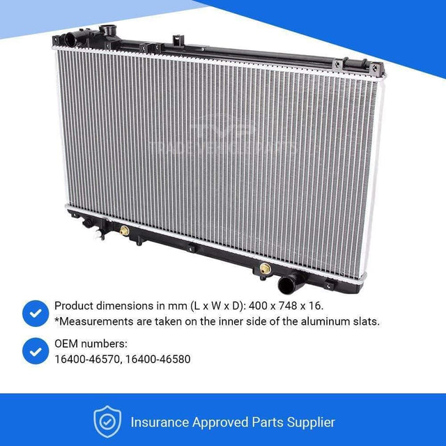 Fits Lexus Gs300 S160 1997-2005 Gs400 1997-2000 Radiator (Gs300,Gs400 Petrol) (Man/Auto) ( With/Without Ac) - image 5
