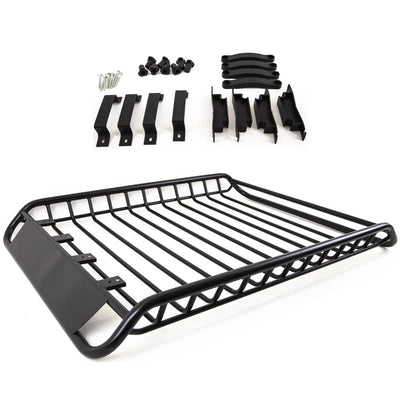 Universal Full Basket Roof Rack Cage Luggage Cargo Heavy-Duty Steel Black - tradevehicleparts.co.uk