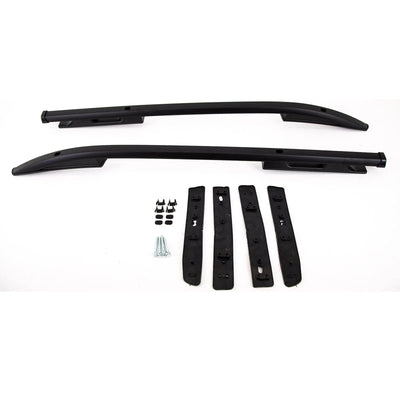 Fits Mitsubishi L200 Series 5 Double Cab 2015-2019 Roof Rails Rack Bars Pair Aluminium Black - tradevehicleparts.co.uk