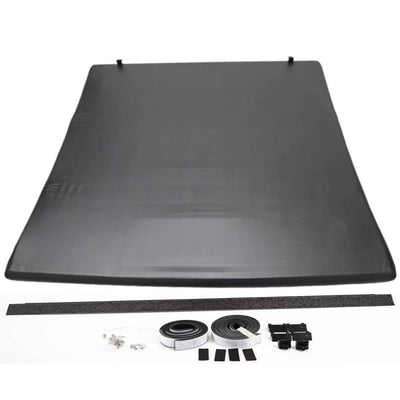 Fits Mitsubishi L200 Series 6 Double Cab 2019- Soft Tri Fold Tonneau Cover Short Bed Black - tradevehicleparts.co.uk