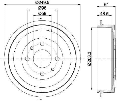Mintex Brake Drum Rear MBD051 - image 4