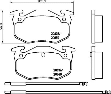Mintex Brake Pads Full Set Of 4 Front Rear MDB1209 - image 3