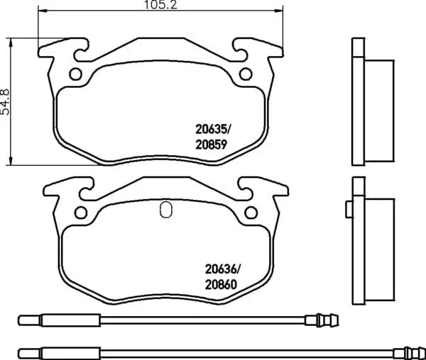 Mintex Brake Pads Full Set Of 4 Front Rear MDB1209 - image 4