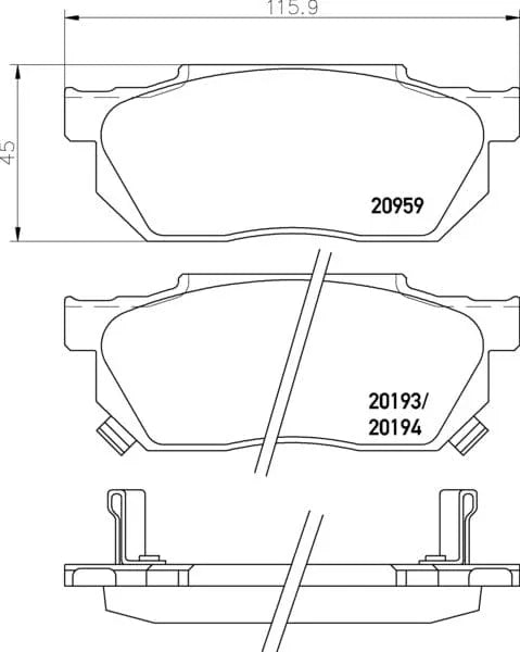 Mintex Brake Pads Full Set Of 4 Front MDB1243 - image 3
