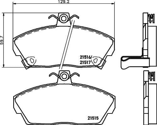 Mintex Brake Pads Full Set Of 4 Front MDB1659 - image 3