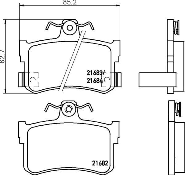 Mintex Brake Pads Set Brake Pads Full Set Of 4 Rear MDB1673 - image 4