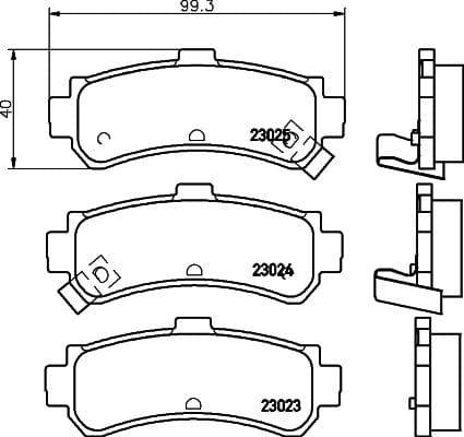 Mintex Brake Pads Set Brake Pads Full Set Of 4 Rear MDB1832 - image 3
