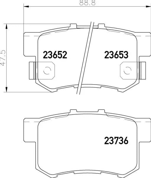 Mintex Brake Pads Set Brake Pads Full Set Of 4 Rear MDB1866 - image 3