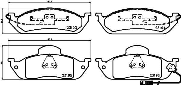 Mintex Brake Pads Full Set Of 4 Front MDB1936 - image 3