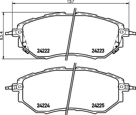 Mintex Brake Pads Full Set Of 4 Front MDB2704MX - image 3