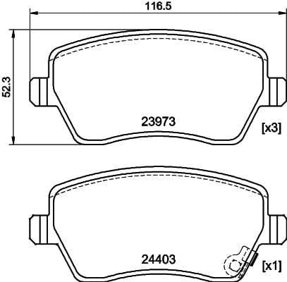 Mintex Brake Pads Full Set Of 4 Front MDB2796 - image 3