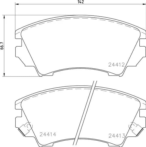 Mintex Brake Pads Full Set Of 4 Front MDB2869 - image 3