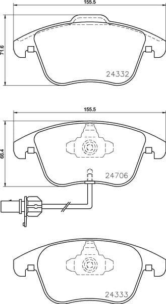 Mintex Brake Pads Full Set Of 4 Front MDB2952 - image 3