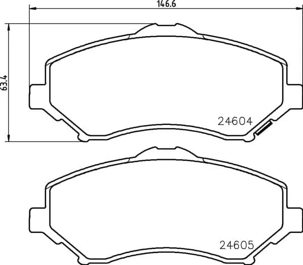 Mintex Brake Pads Full Set Of 4 Front MDB3004 - image 4