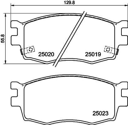 Mintex Brake Pads Full Set Of 4 Front MDB3057 - image 3