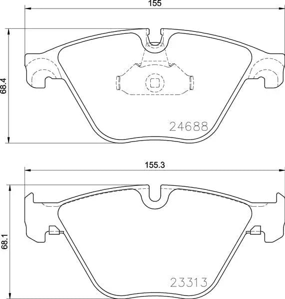 Mintex Brake Pads Full Set Of 4 Front MDB3092 - image 3