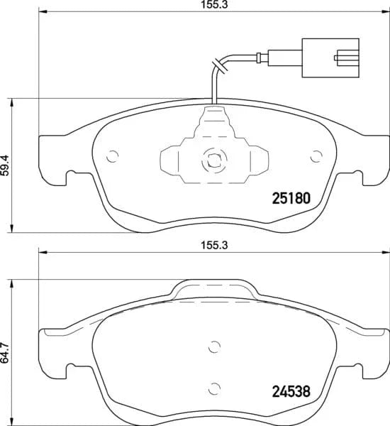 Mintex Brake Pads Full Set Of 4 Front MDB3120 - image 3