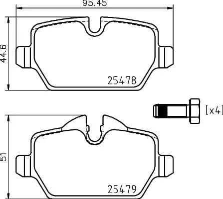 Mintex Brake Pads Set Brake Pads Full Set Of 4 Rear MDB3131 - image 3