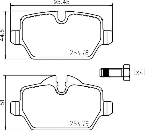 Mintex Brake Pads Set Brake Pads Full Set Of 4 Rear MDB3131 - image 4