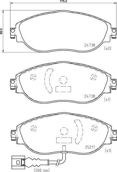 Mintex Brake Pads Full Set Of 4 Front MDB3173 - image 3