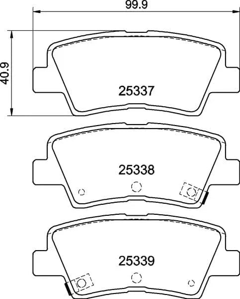 Mintex Brake Pads Set Brake Pads Full Set Of 4 Rear MDB3252 - image 3