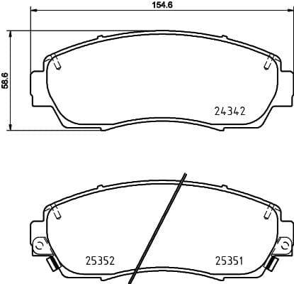 Mintex Brake Pads Full Set Of 4 Front MDB3257 - image 3