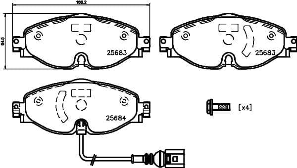 Mintex Brake Pads Full Set Of 4 Front MDB3340 - OEM Quality Replacement - image 3